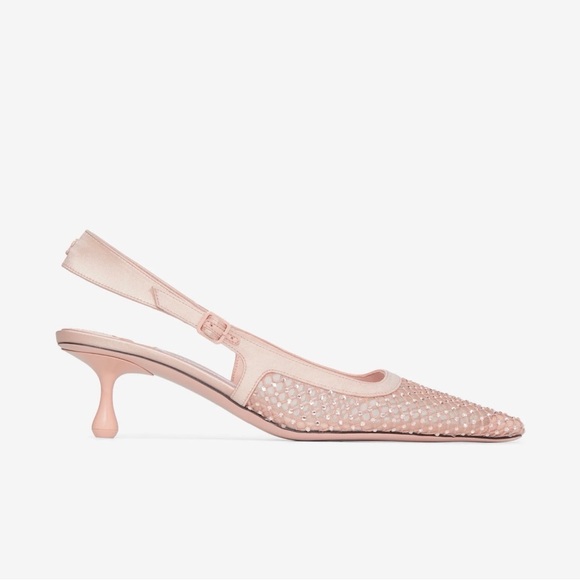 Jimmy Choo Amel 50 mesh pumps in macaron/crystal, size 37, NEW - Picture 6 of 9